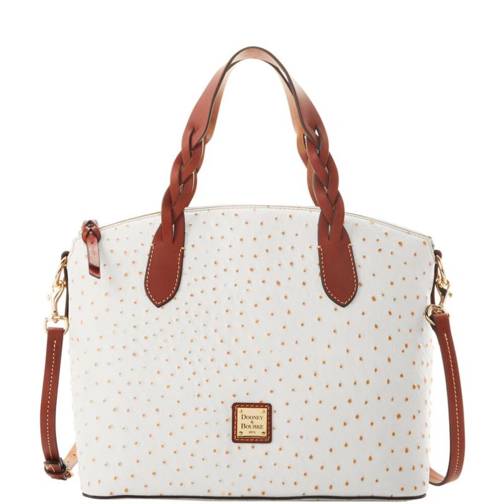 Dooney & Bourke Ostrich Celeste Satchel - Bone